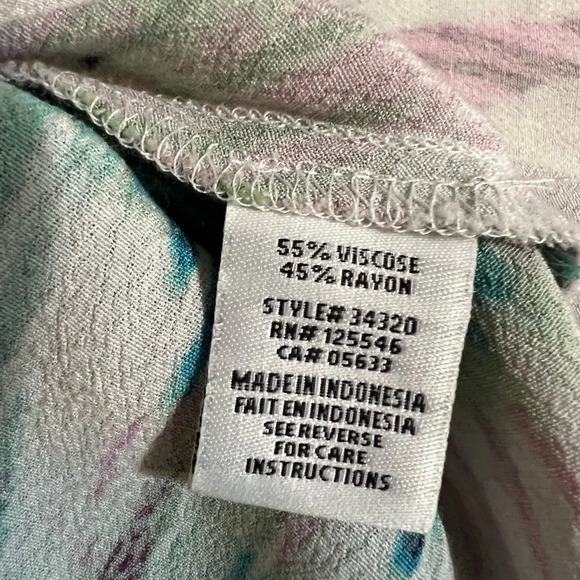 Habitat Clothes to Live In Watercolor Tiered Ruffled Bell Sleeve Blouse XS - Picture 7 of 11